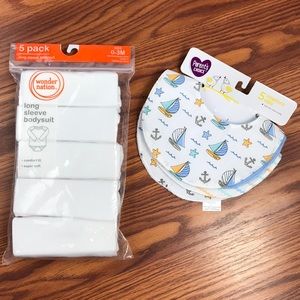 Newborn baby bundle. Includes onesies and bibs